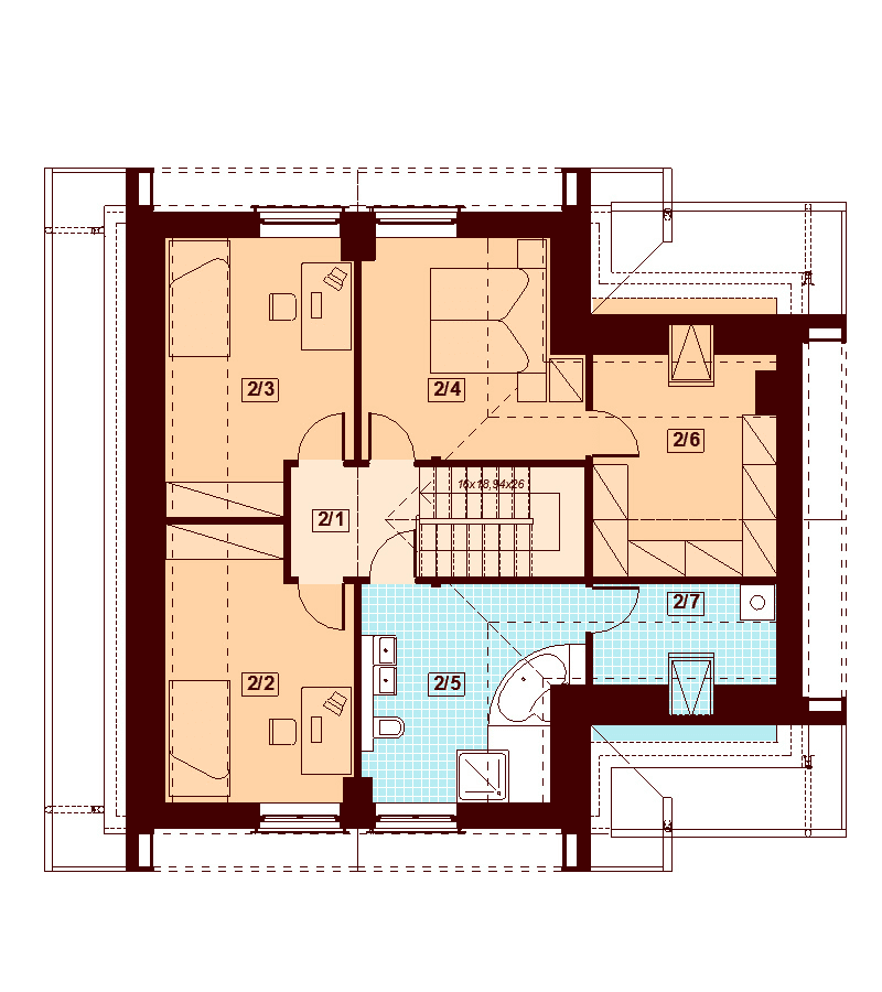 Rzut poddasza domu jednorodzinnego Noelia Modern