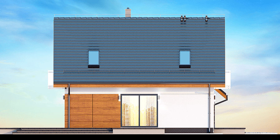 Elewacja boczna domu jednorodzinnego Alion 2M