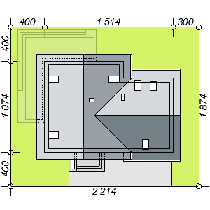 Usytuowanie domu Alion 2M na działce