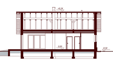 Przekrój projektu domu Santia