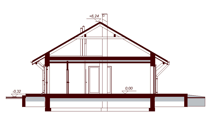 Przekrój projektu domu Santia