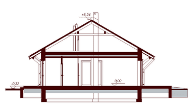 Przekrój projektu domu Santia