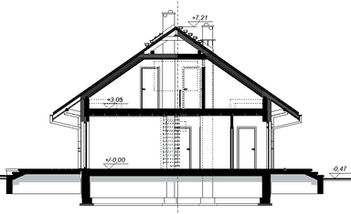 Przekrój projektu domu Santia Bis