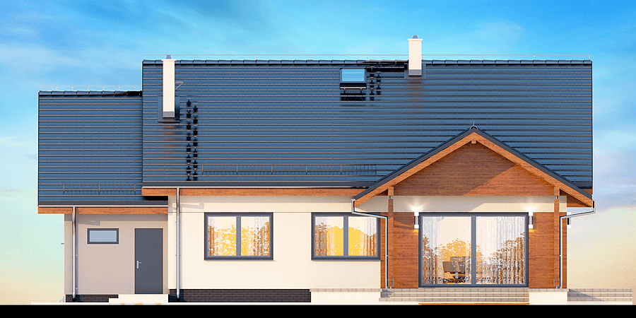 Elewacja ogrodowa domu Saratoga 1M