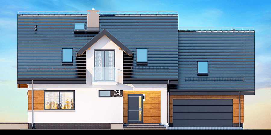 Elewacja boczna domu jednorodzinnego Torina 2M