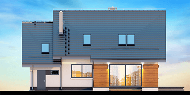 Elewacja od strony ogrodu domu jednorodzinnego Torina