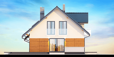 Elewacja boczna domu jednorodzinnego Torina