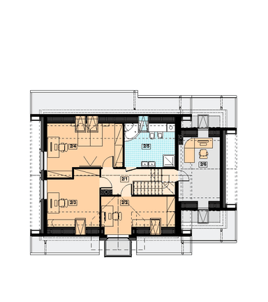 Rzut poddasza domu jednorodzinnego Torina