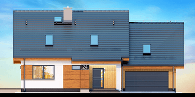 Elewacja frontowa domu jednorodzinnego Torina Bis 2M