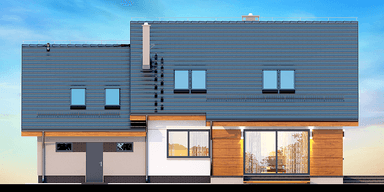 Elewacja ogrodowa domu jednorodzinnego Torina Bis 2M