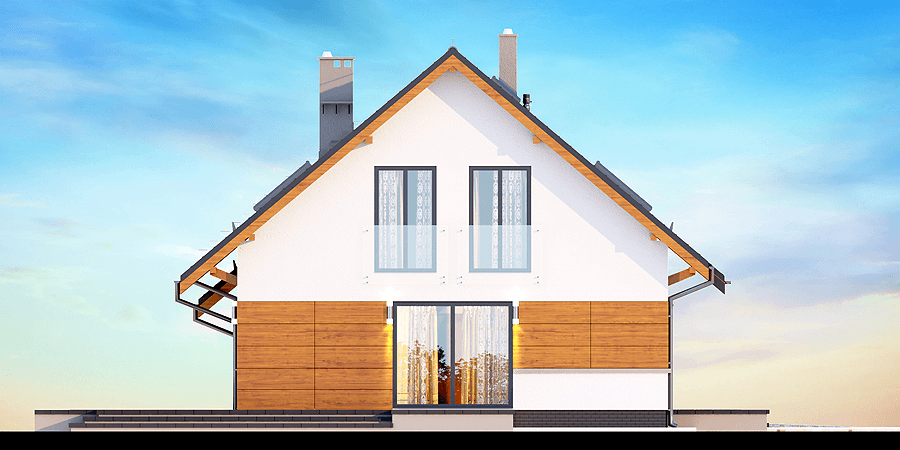 Elewacja boczna domu jednorodzinnego Torina Bis 2M