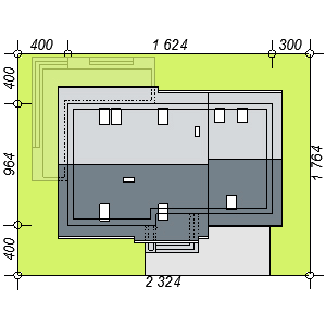 Usytuowanie domu jednorodzinnego Torina Bis 2M na działce
