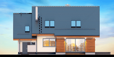 Elewacja od strony od strony ogrodu domu jednorodzinnego Torina Bis