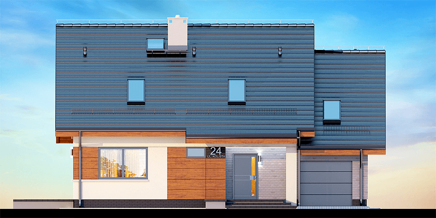 Elewacja frontowa domu jednorodzinnego Torina Bis