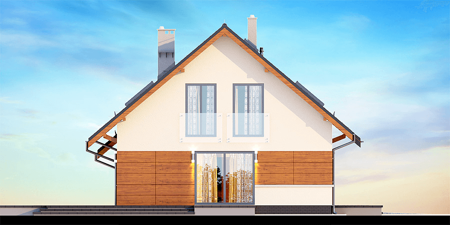 Elewacja boczna domu jednorodzinnego Torina Bis