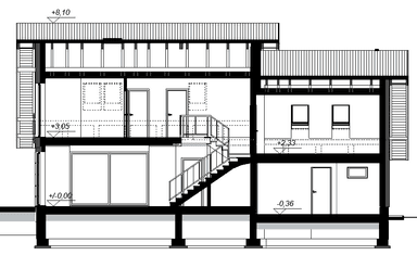 Przekrój projektu domu Torina mała 2M