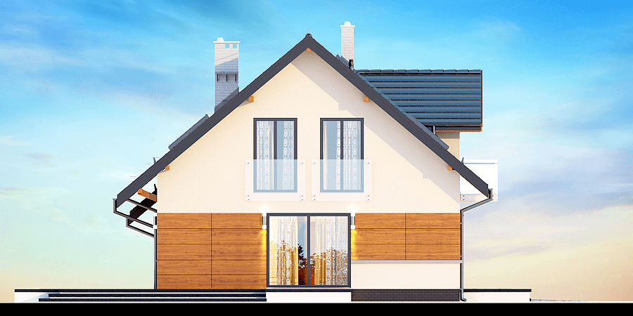 Elewacja boczna domu Torina mała 2M