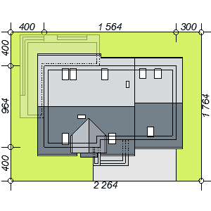Usytuowanie domu Torina mała 2M na działce