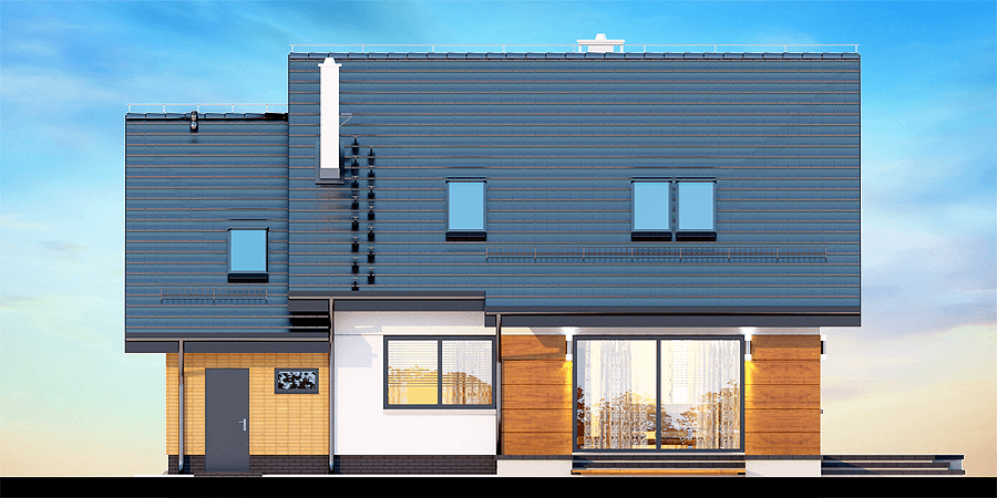 Elewacja ogrodowa domu Torina mała