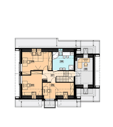 Rzut poddasza domu jednorodzinnego Torina mała