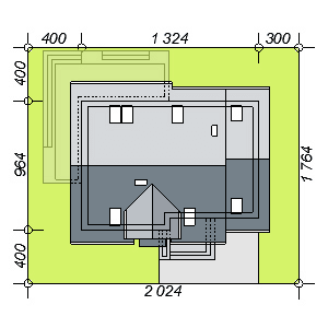 Usytuowanie domu na działce Torina mała