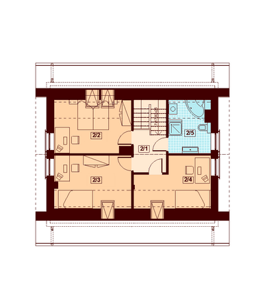 Rzut poddasza domu jednorodzinnego Armanda XS Bis