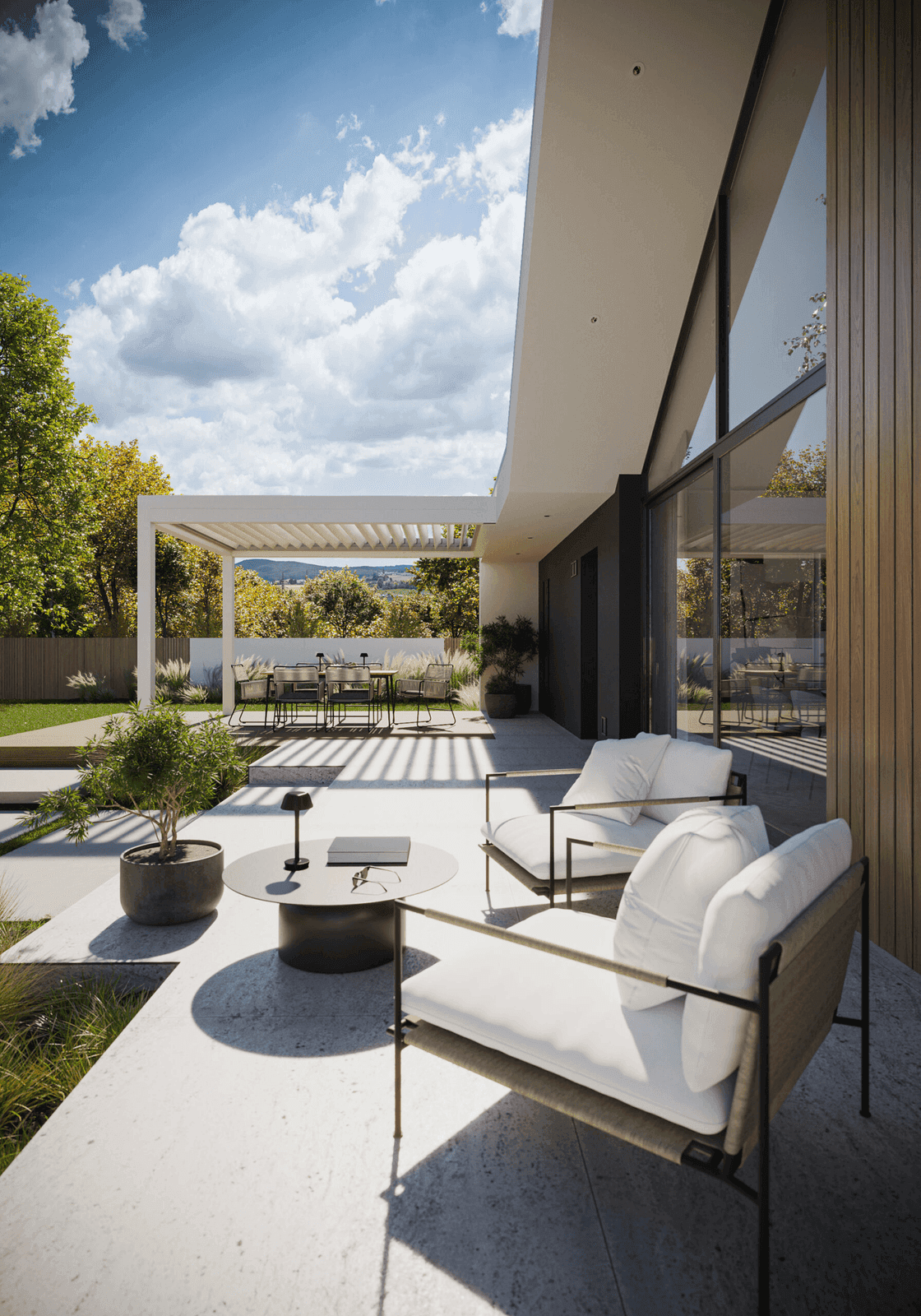 Piękny taras w projekcie domu Modern House 719