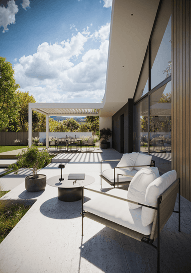 Piękny taras w projekcie domu Modern House 719