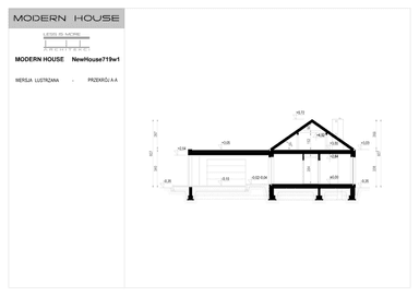 Przekrój projektu domu New House 719 w1