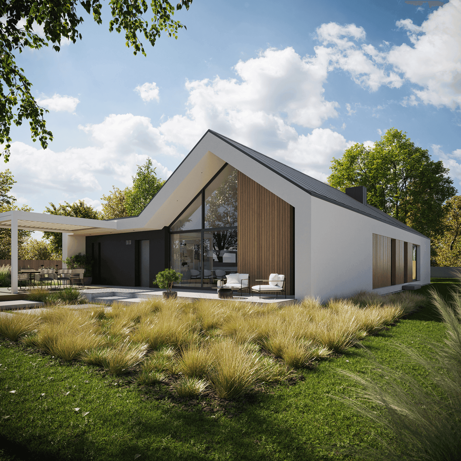 Wizualizacja domu jednorodzinnego New House 719 w1