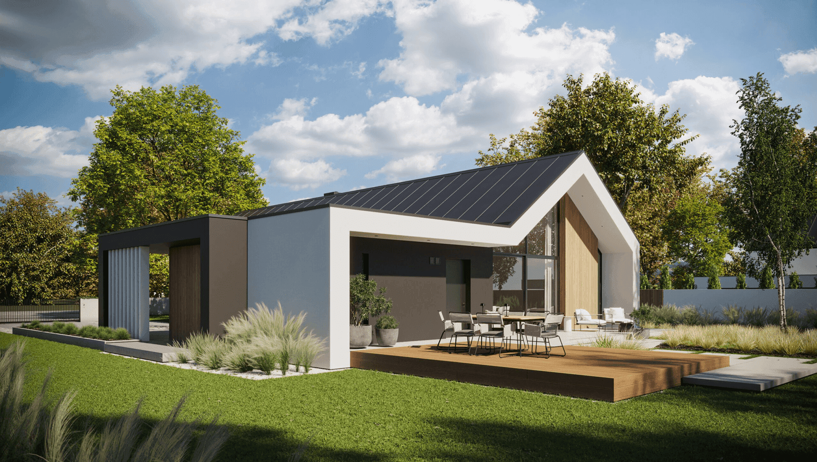 Wizualizacja domu jednorodzinnego New House 719 w1