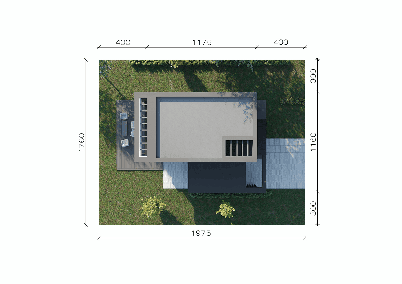 Usytuowanie projektu domu New House 744 w1