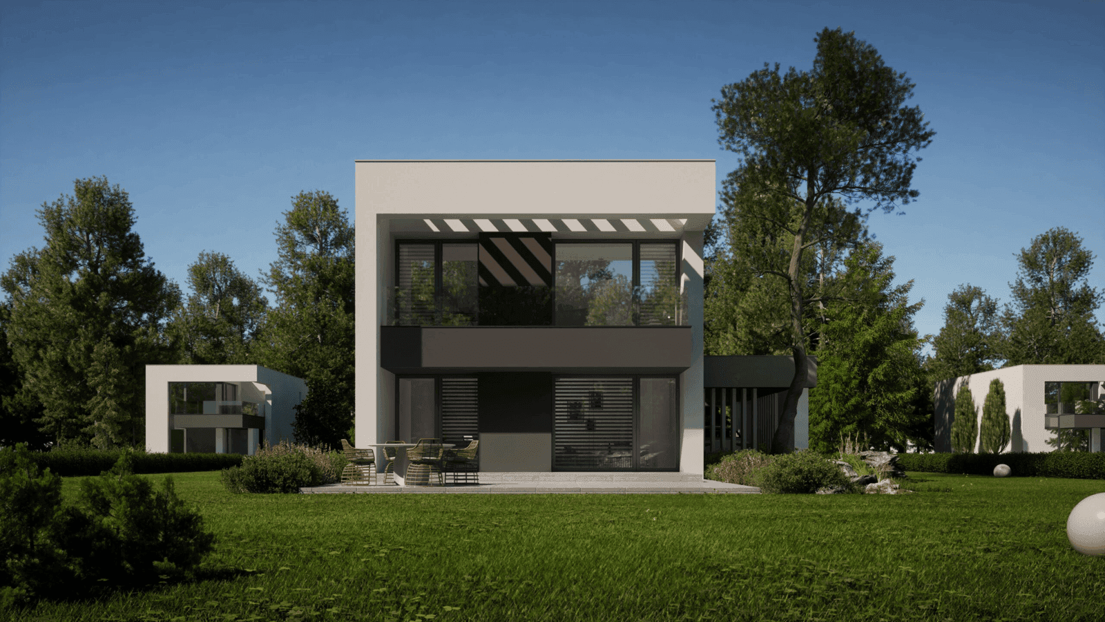 Wizualizacja domu jednorodzinnego New House 744 w1