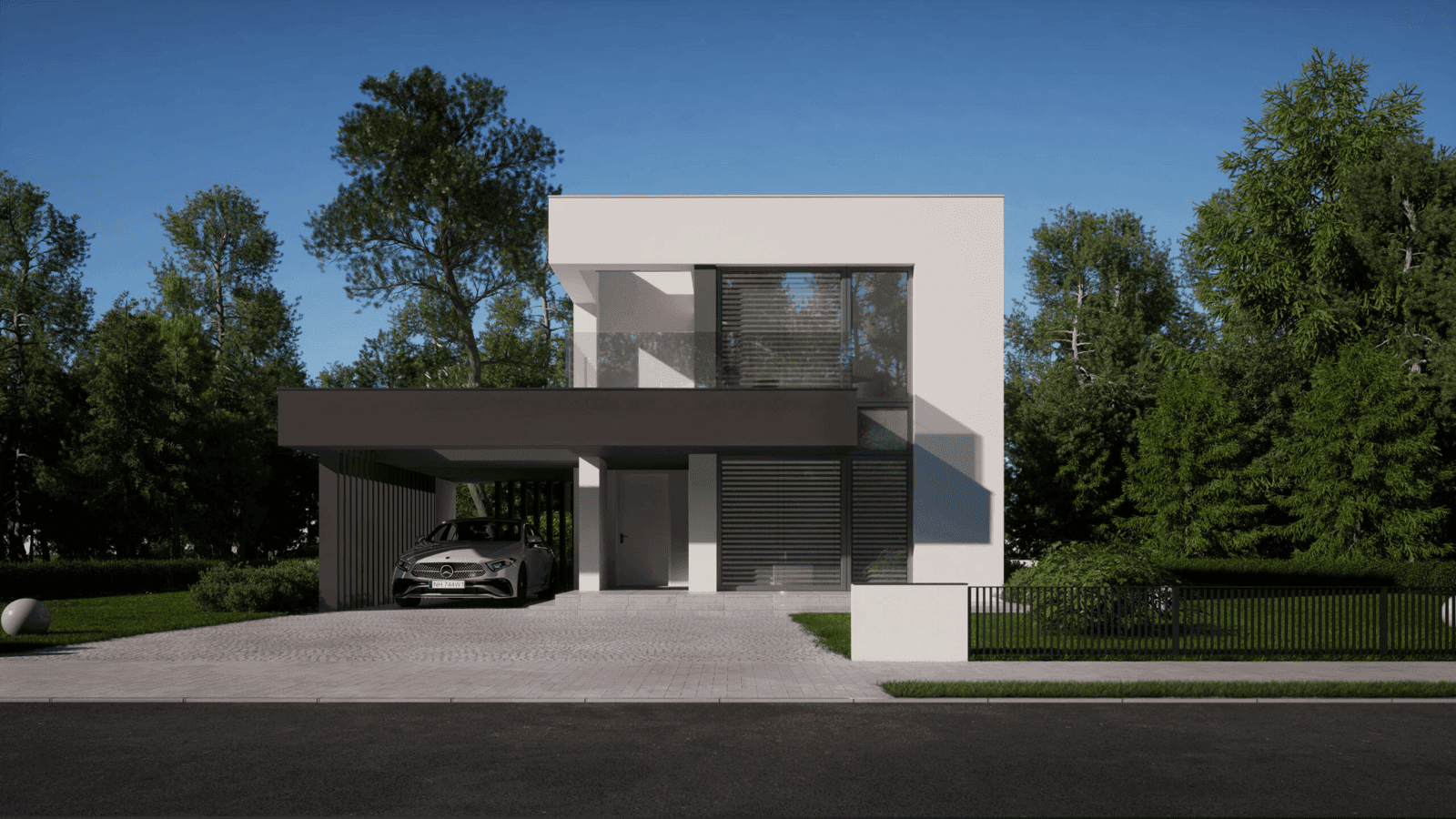 Wizualizacja domu jednorodzinnego New House 744 w1