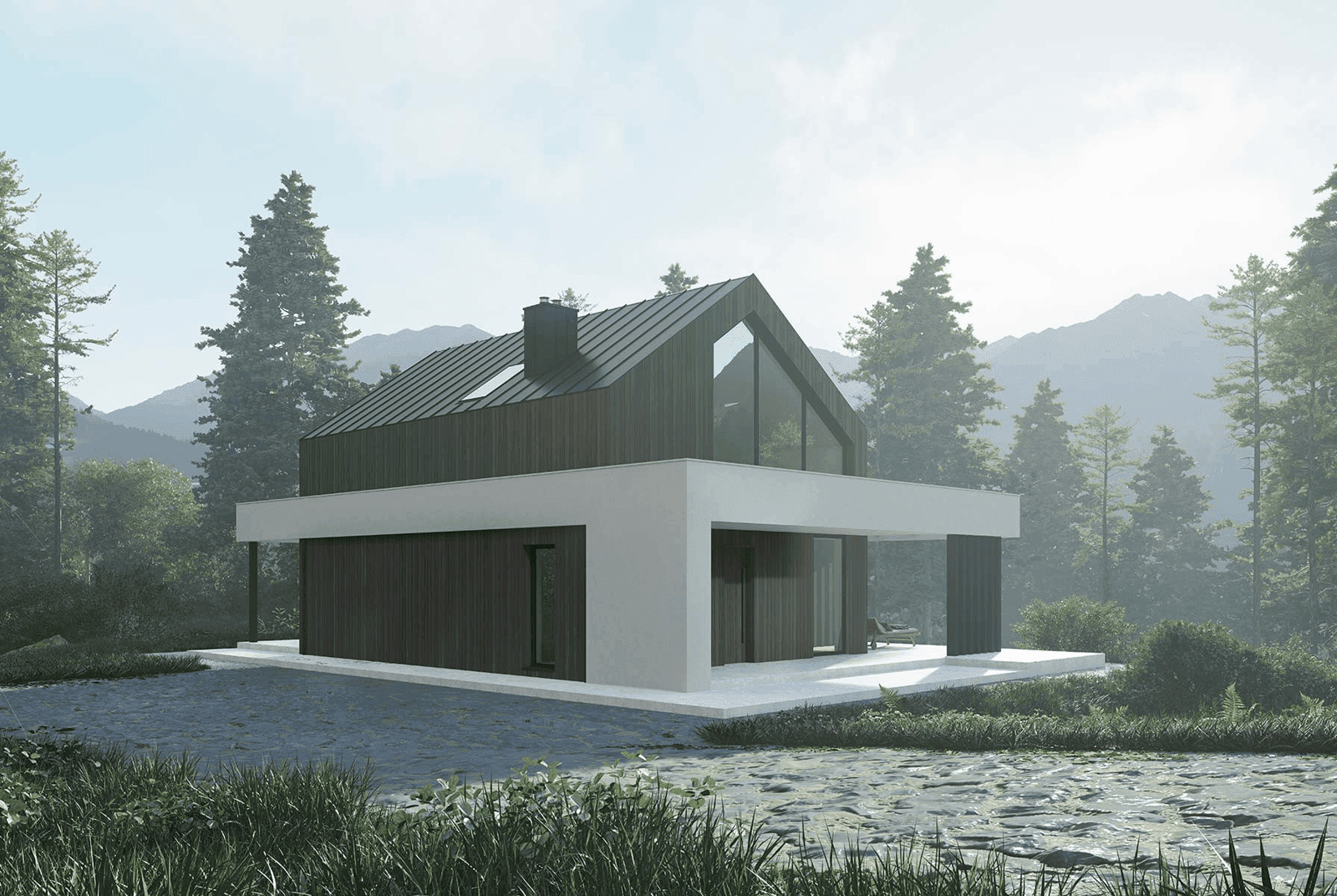 Wizualizacja domu jednorodzinnego New House 756