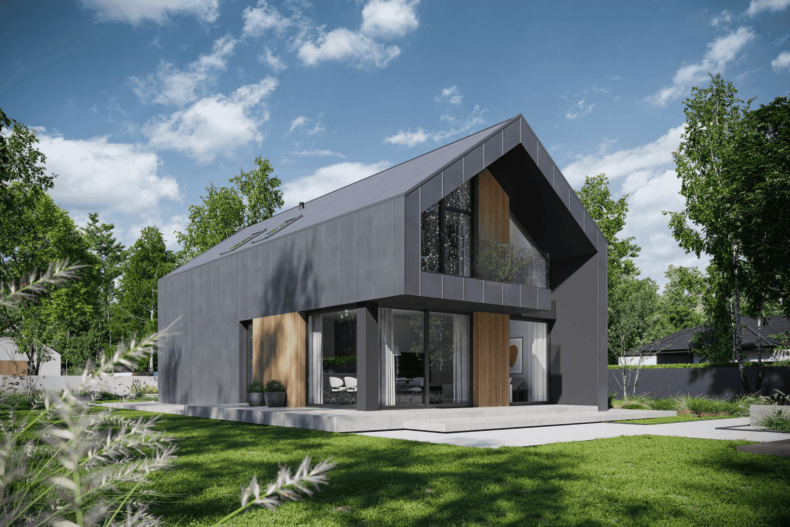 Wizualizacja domu jednorodzinnego New House 758 G1 w1