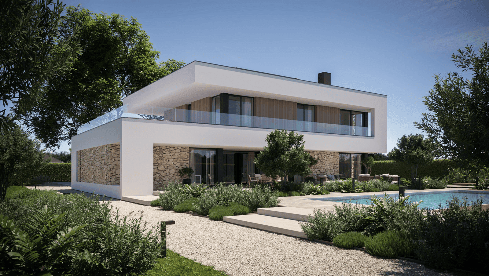 Wizualizacja domu jednorodzinnego New House 726 w1