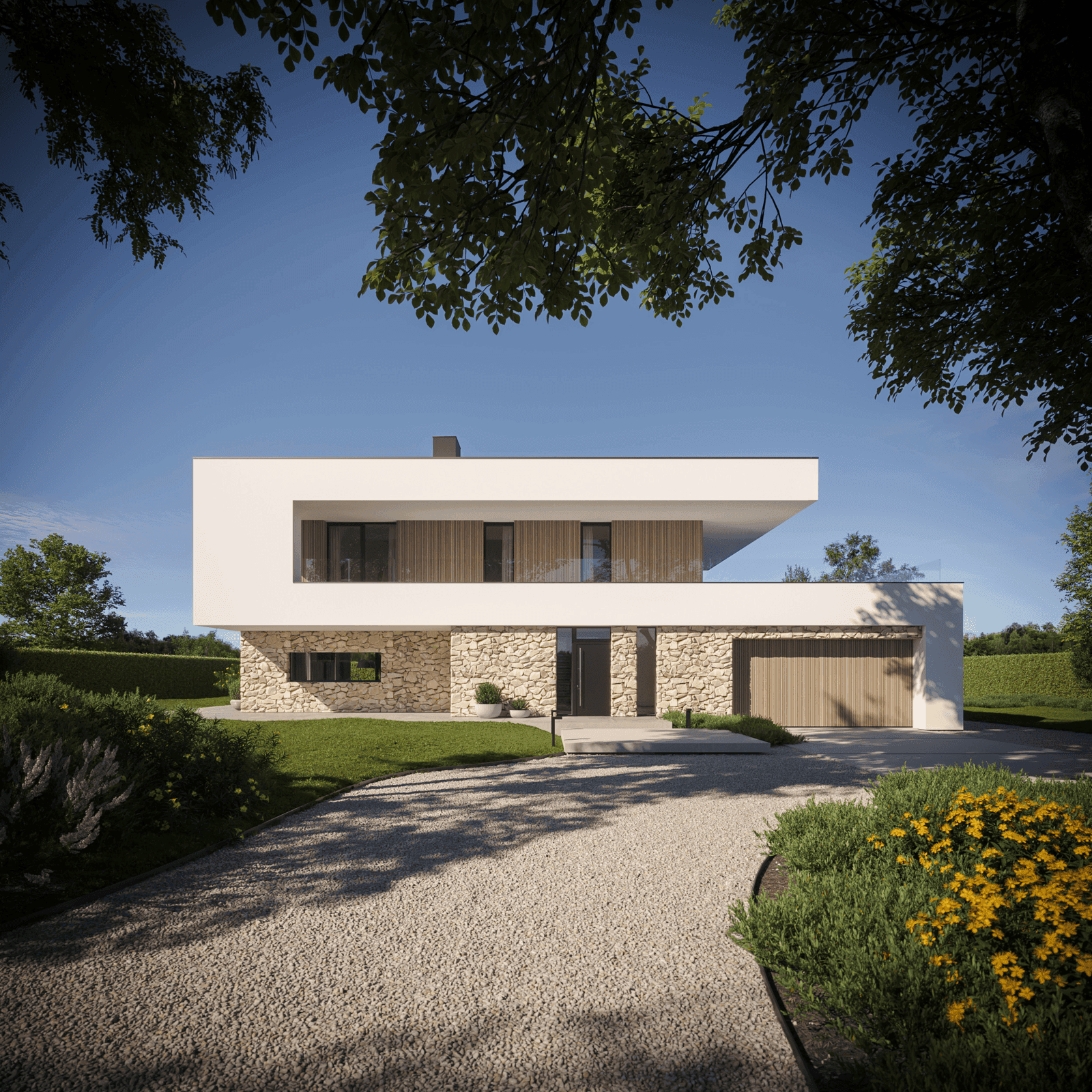 Wizualizacja domu jednorodzinnego New House 726 w1