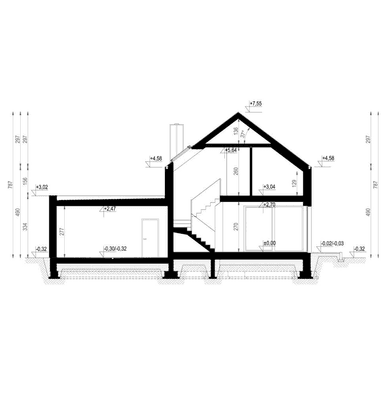 Przekrój w projekcie domu NewHouse 759