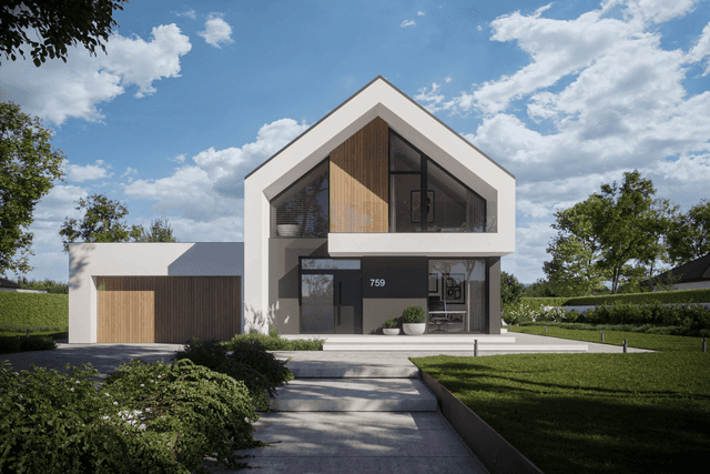 Projekt domu nowoczesnego z poddaszem NewHouse 759