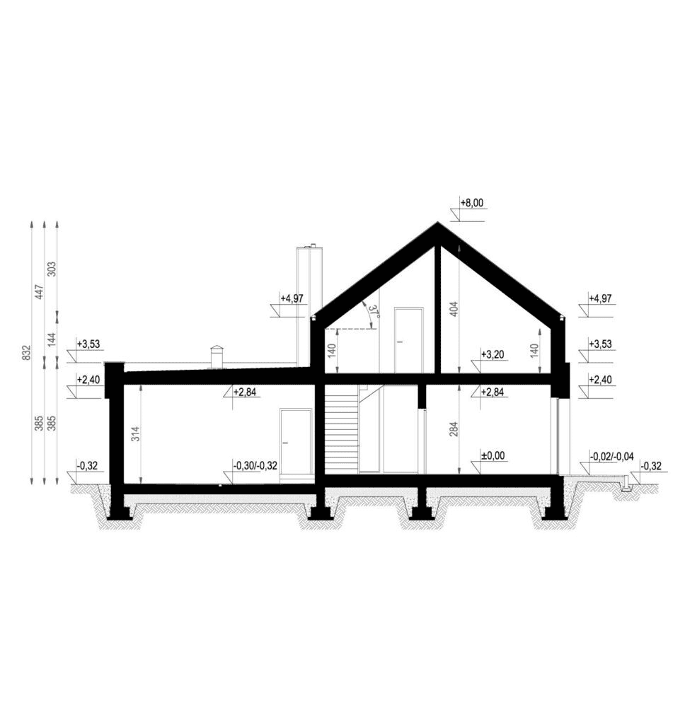 Przekrój projektu domu NewHouse 791