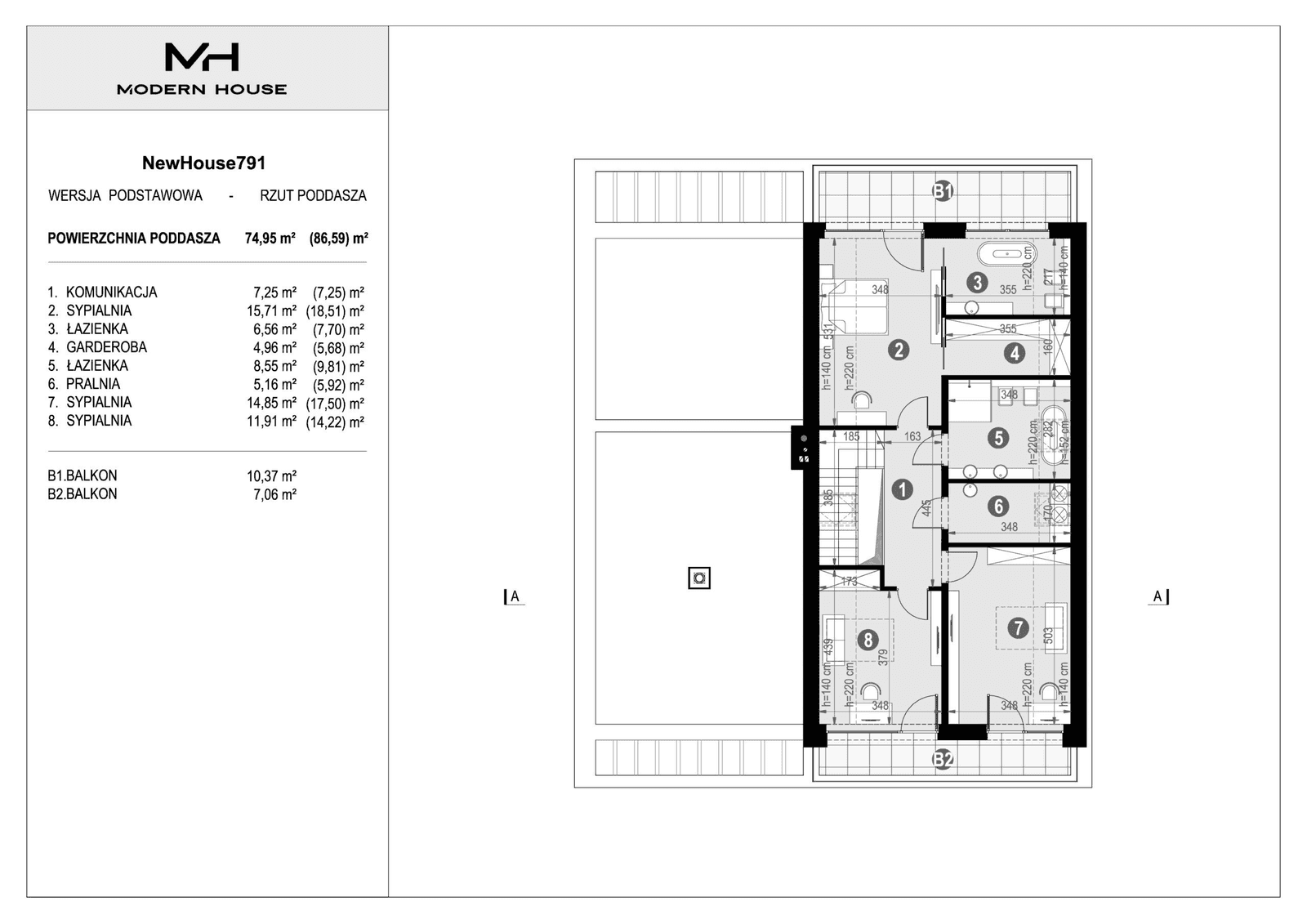Poddasze w projekcie domu NewHouse 791