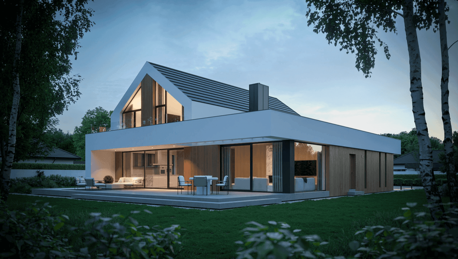 Widok na dom w stylu nowoczesnym NewHouse 791