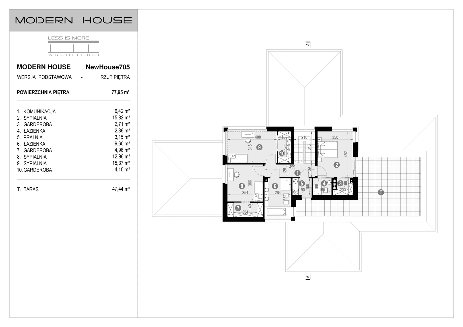 Rzut piętra projektu domu New House 705