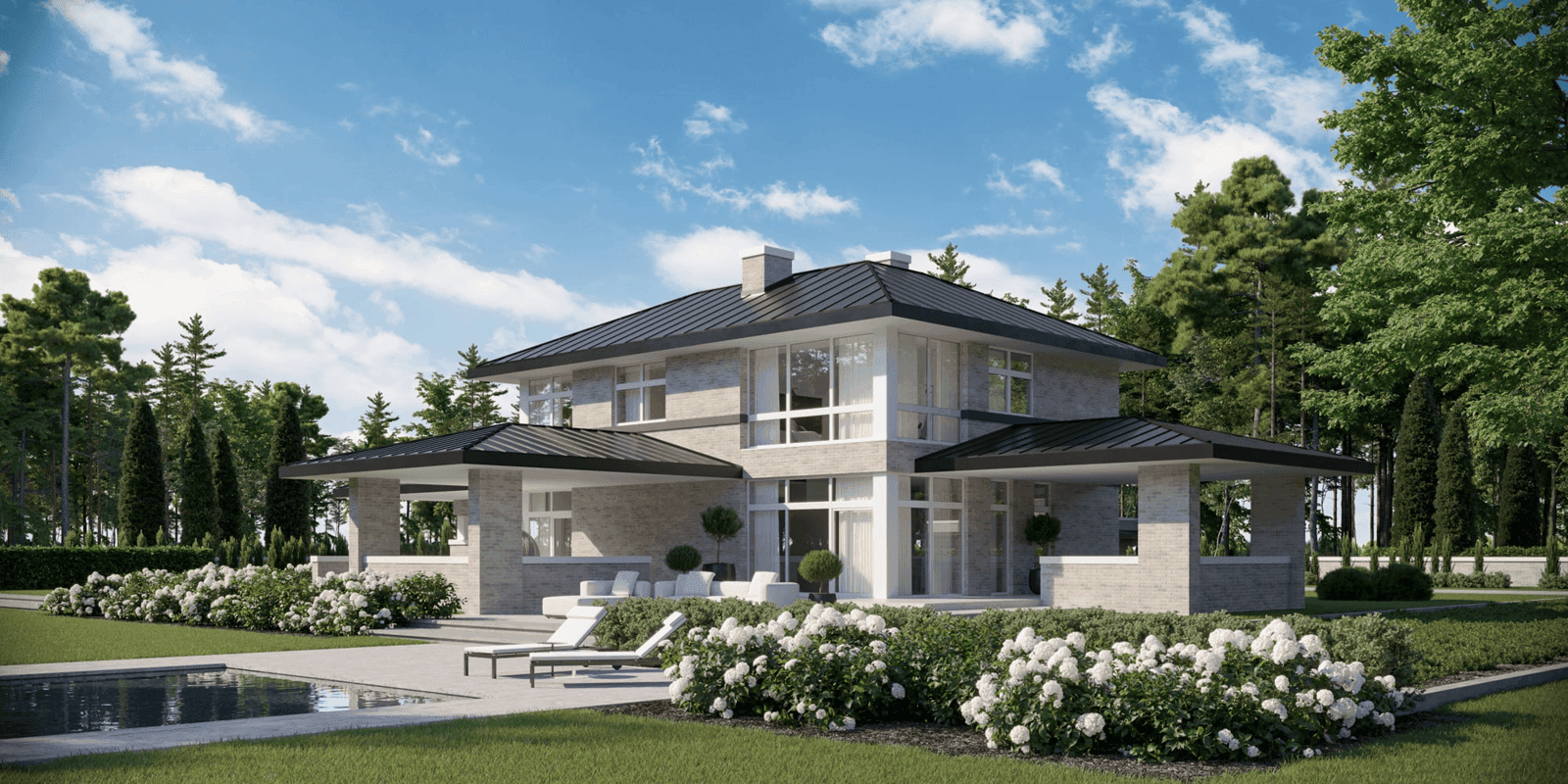 Wizualizacja domu jednorodzinnego New House 705