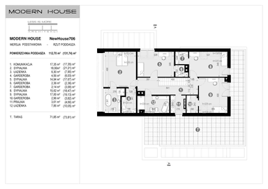 Rzut piętra projektu domu New House 706