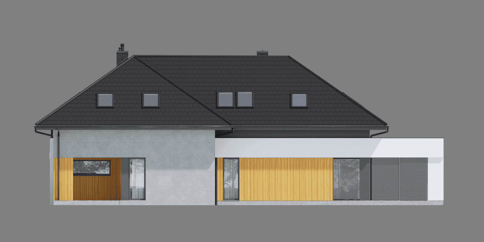 Elewacja tylna projektu domu New House 707