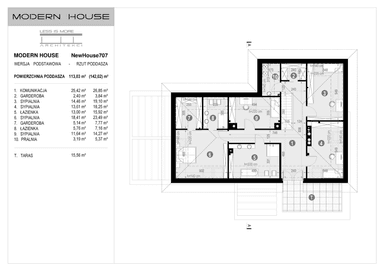 Rzut piętra projektu domu New House 707