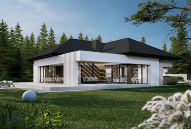 Wizualizacja domu jednorodzinnego New House 708 w1