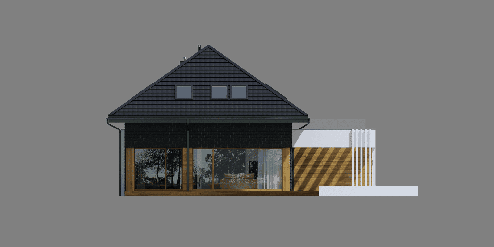 Elewacja boczna projektu domu New House 709